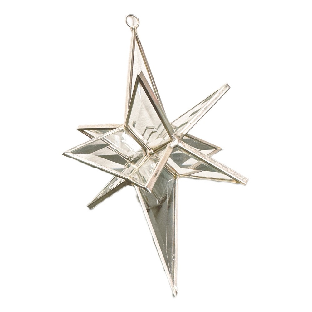 8 in. BETHLEHEM STAR Beveled Crystal Glass Hanging Wall Decor Christmas Ornament